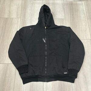 Vintage Walls Workwear Black Thermal Zip Up Hoodie Size 2XL